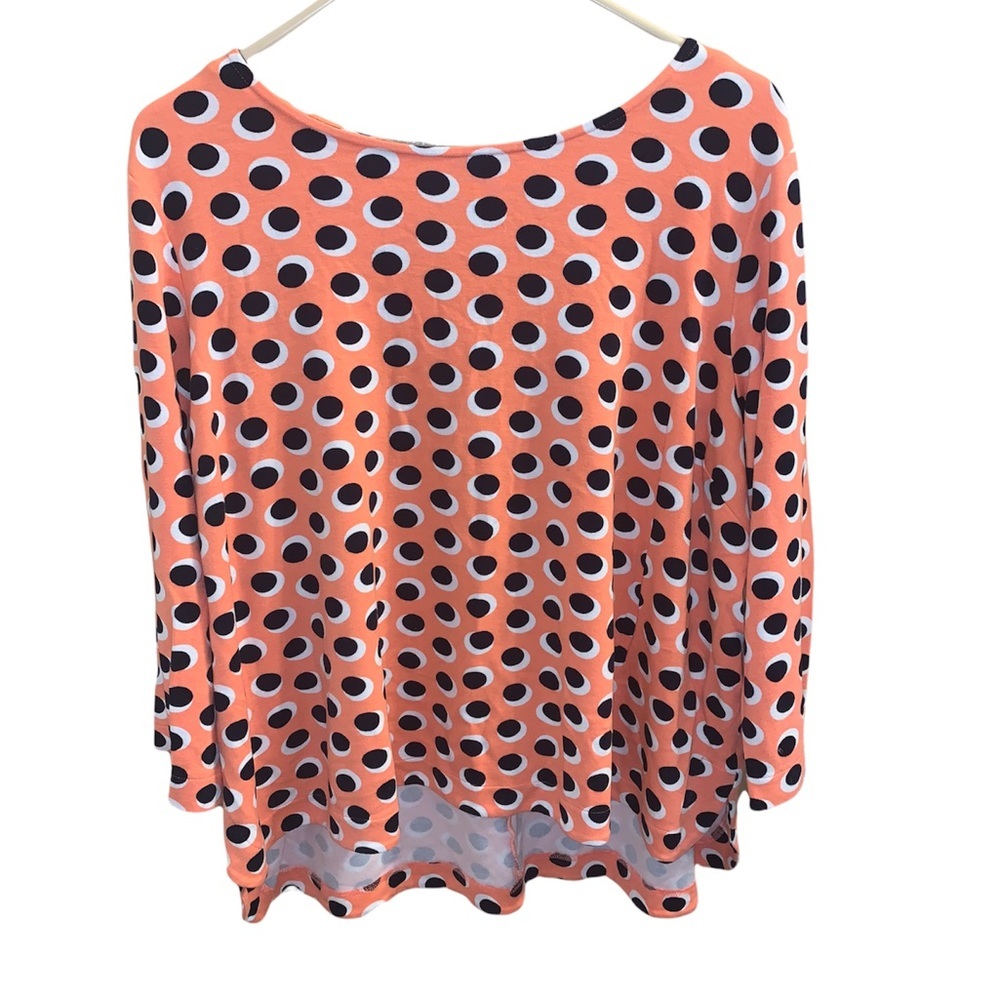Crown & Ivy • Polka Dotted LSlv. Blouse | 2X
